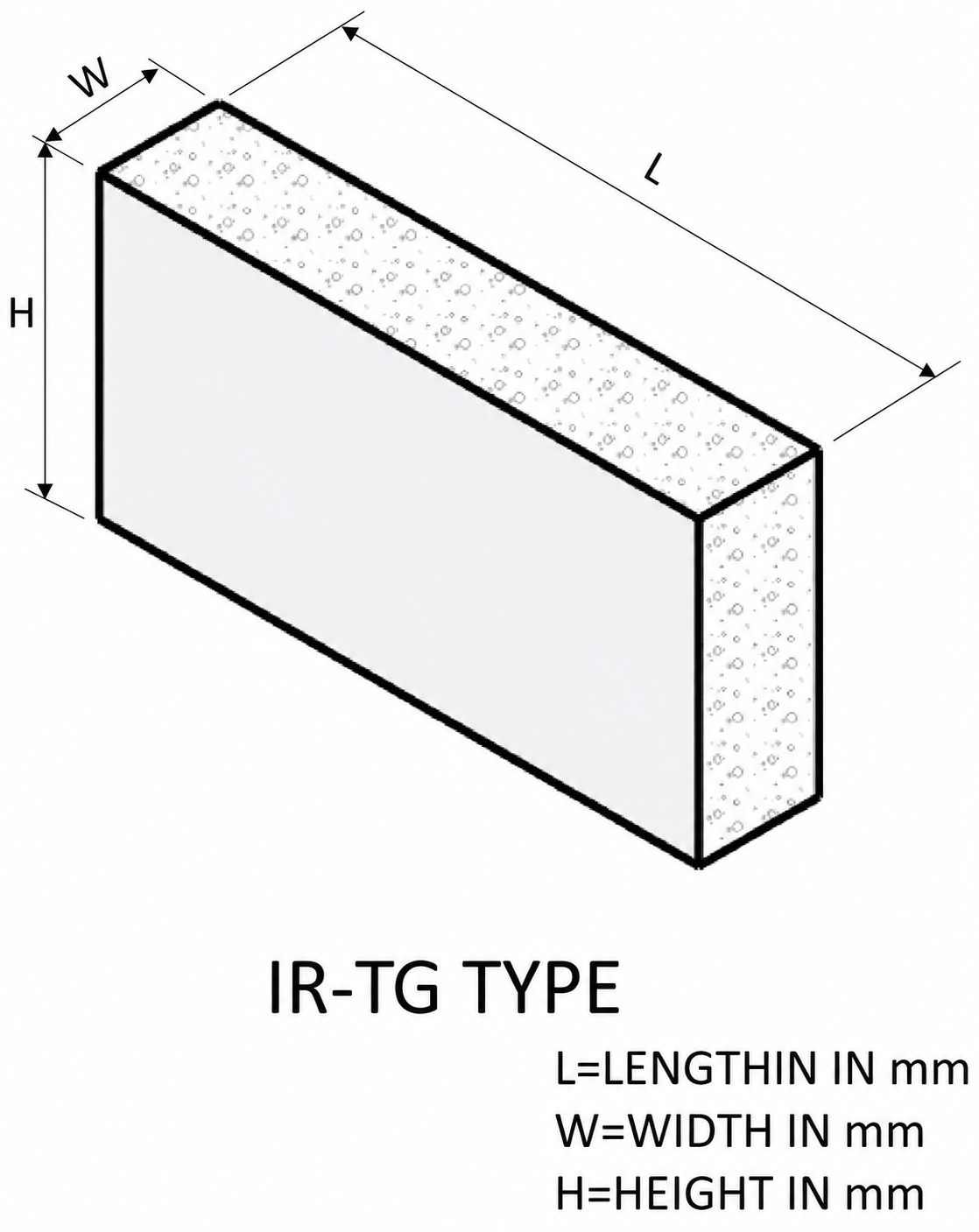 IR-TG TYPE structure and dimension diagram